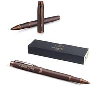Parker IM Professionals Stylo roller monochrome avec gravure - Stylo de qualité supérieure - Boîte cadeau - mine noire - Cadeau personnalisé - Nom - Anniversaire (Bourgundy)