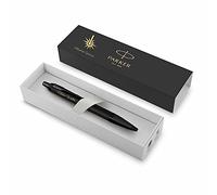 Parker IM Stylo à bille Achromatic avec gravure - De qualité supérieure - Encre bleue - Élégant - Cadeau personnalisé - Nom, anniversaire, bureau, examen - Noir mat