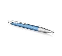 Parker Stylo à bille rétractable IM Premium Bleu gris, attributs chromés, pointe moyenne