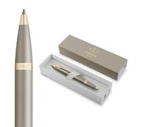 Parker Stylo bille IM Touche Finale finition grès, pointe moyenne, encre bleue, coffret cadeau