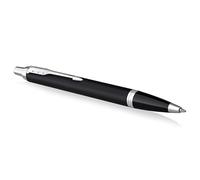 Parker IM stylo bille - noir mat avec finitions chrome - pointe moyenne avec encre bleue - coffret cadeau