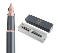 Parker IM Stylo plume | collection Touche Finale | finition gris ardoise | pointe fine | encre bleue | coffret cadeau
