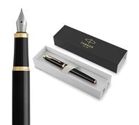 Parker IM stylo plume | laque noire avec attributs or | pointe fine | coffret cadeau