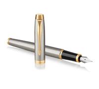 Parker IM stylo plume | métal brossé | pointe fine | coffret cadeau