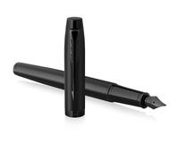 Parker IM stylo plume | Noir mat avec attributs noirs | Pointe fine avec cartouche d’encre bleue | Coffret cadeau