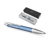 PARKER IM Twist - Stylo à bille de qualité supérieure - Avec gravure - Encre bleue - Élégant et personnalisé - Personnalisable - Pour anniversaire de mariage - Bleu gris C.C