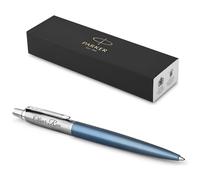 PARKER Jotter Core Recycled Stylo de qualité supérieure avec gravure - Mine bleue ou noire - Avec coffret cadeau - Cadeau personnalisé - Nom, anniversaire (Waterloo Blue C.C)