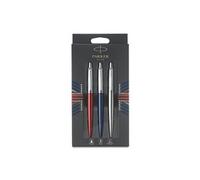 PARKER Jotter London Set : Stylo bille bleu royal + Stylo gel rouge Kensington + Porte-mine acier 0,5 mm