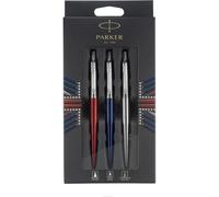 Parker Jotter London Stylos + Parure de crayons (Bleu&Rouge&Argent) 2032740