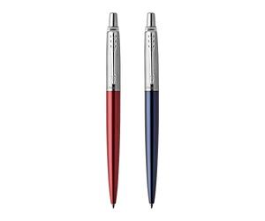 Parker Jotter London Trio Discovery Pack de Stylo bille/Stylo à encre gel avec en acier Inoxydable Rouge Kensington/Bleu roi