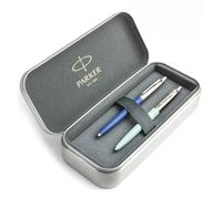 Parker Jotter Originals Stylo à bille Bleu denim et bleu arctique Coffret cadeau avec étui en métal élégant Logo
