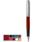 Parker Stylo plume Jotter Original, pointe moyenne, finition rouge, encre bleue