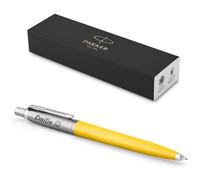 Parker Jotter Originals Stylo recy vec gravure - Coffret cadeau - Mine bleue ou noire - Cadeau personnalisé - Nom, anniversaire - Jaune 1 unité (Lot de 1)