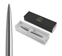 Parker Jotter stylo bille |acier inoxydable avec attributs chromés | pointe moyenne | Fourniture scolaire | encre bleue | coffret cadeau