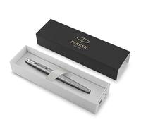 Parker Jotter stylo plume | acier inoxydable avec attributs chromés | pointe moyenne | Fourniture scolaire | encre bleue | coffret cadeau