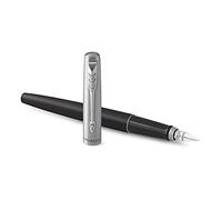 PARKER Jotter Stylo plume, noir Bond Street, plume moyenne, encre bleue, Coffret cadeau Noir G