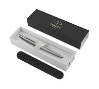 Parker Jotter XL Stylo à bille | Acier inoxydable monochrome | Pointe moyenne | Encre bleue | Coffret cadeau avec étui en velours