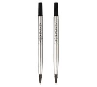 Parker Lot de 2 recharges d'encre Quink pour stylo roller - Pointe fine de 0,5 mm - Encre noire