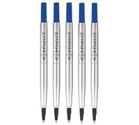 Parker Lot de 5 recharges d'encre originale Quink pour stylo roller - Pointe moyenne 0,7 mm - Encre bleue