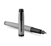 Parker Pen Parker IM Premium Black Edition Stylo plume Achromatique Gris mat avec bordure noire Pointe fine Encre noire Coffret cadeau