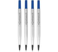 Parker Quink Lot de 4 recharges d'encre pour stylo roller Pointe moyenne 0,7 mm Encre bleue