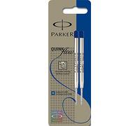 Parker QuinkFlow - Mine de rechange pour stylo à bille (largeur de trait moyen, encre noire, Pack de 2)