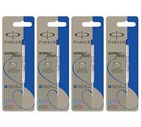 Parker Quinkflow Recharge pour Stylo-bille Pointe Fine Bleu - Lot de 4