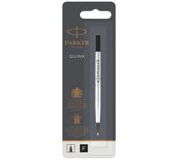 Parker – Recharge pour stylo roller Quink – Pointe fine – Encre noire – Blister 1