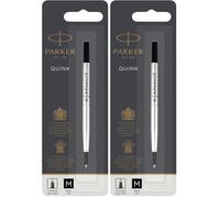 Parker recharge pour rollerball, pointe moyenne, encre noire (Lot de 2)
