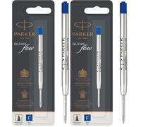 Parker recharge stylo bille | pointe fine | encre bleue QUINKflow | Lot de 2