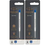 Parker recharges pour stylo bille | pointe large | encre bleue QUINKflow | lot de 2
