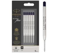 Parker recharges pour stylo bille - pointe moyenne - encre noire QUINKflow - lot de 6