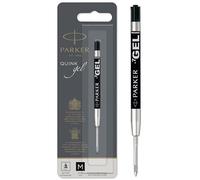 Parker recharges pour stylo gel | pointe moyenne (0,7 mm) | encre noire QUINK | lot de 1