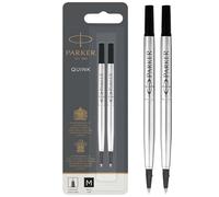 Parker Recharge pour stylo roller QUINK – encre noire, pointe moyenne, lot de 2