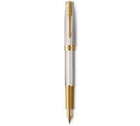 PARKER Sonnet Premium, Stylo plume, Argent Mistral (Argent massif), Plume fine 18k, Coffret cadeau Argent