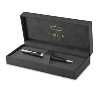 Parker Sonnet stylo bille luxe | laque noir mat avec attributs palladium | pointe moyenne | encre noir | coffret cadeau