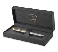 Parker Sonnet stylo plume | acier inoxydable avec attributs or | plume moyenne | coffret cadeau