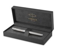 Parker Stylo plume Sonnet 1931509 – Acier inoxydable, garniture en palladium, pointe fine – Noir