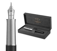 Parker Sonnet Stylo plume | Collection Legacy of Flight | Plume moyenne en or 18 carats | Encre noire | Finition chrome | Boîte cadeau