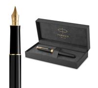 Parker Stylo plume Sonnet — laque noir mat, attributs or, plume moyenne (Matte Black G.C.)