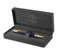 Parker stylo-bille Duofold Prestige Chevron Bleu - pointe moyenne - encre noire