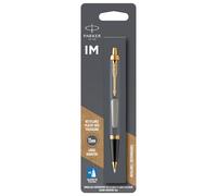 Parker Im Brushed Metal Blue Retractable Push Button Tip Medium Pen Bleu Enfants