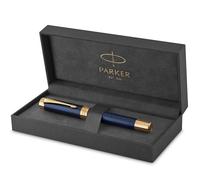 Parker stylo-plume Duofold Prestige Chevron Bleu | taille Centennial | plume fine en or massif | encre noire et convertisseur