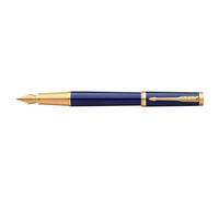 Parker Stylo Plume Ingenuity, Bleu, Finition Dorée, Plume Moyenne Encre Noire