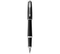 Parker Urban stylo-plume | noir estompé avec attributs chromés | plume fine et recharge d’encre bleue