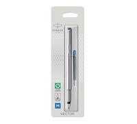 Parker Vector stylo plume | acier inoxydable | pointe fine | encre bleue | emballage blister