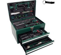 PARKSIDE® Coffret d'outils de 92 pièces comprenant une perceuse-visseuse sans fil, une mallette en métal, un crayon de charpentier HEADNMORE® et un porte-clés