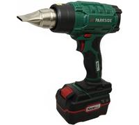 PARKSIDE® PHLGA 20-Li, pistolet à air chaud sans fil 20 V / avec batterie (4 Ah) et chargeur (4,5 A) + crayon de charpentier HEADNMORE® et mètre pliant de 1 m