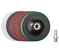 PARKSIDE® Set de disques ou Plateau auto-agrippant avec disques abrasifs, Ø 115 mm (Plateau de ponçage avec tige)