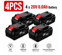 ParkSystem Batterie Lithium-ion 20V 6.0Ah Lot de 4 pour perceuse tondeuse et tronçonneuse